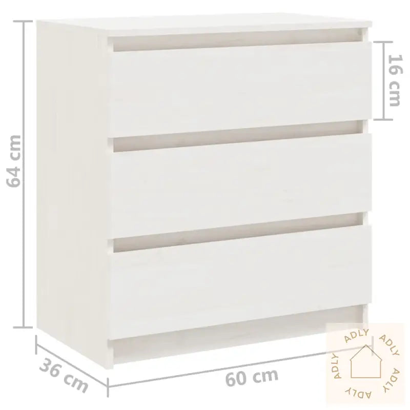 Nattbord Hvit 60X36X64 Cm Heltre Furu