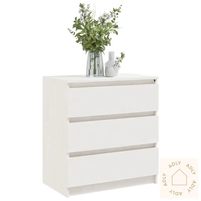 Nattbord Hvit 60X36X64 Cm Heltre Furu