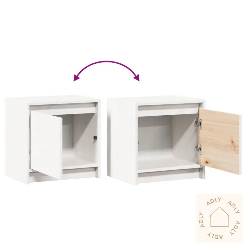 Nattbord Hvit 40X30,5X40 Cm Heltre Furu