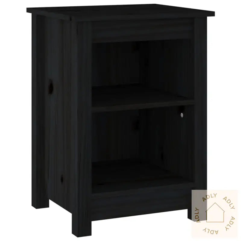 Nattbord Svart 40X35X55 Cm Heltre Furu