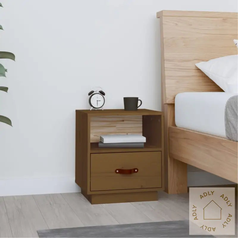 Nattbord Honningbrun 40X34X45 Cm Heltre Furu