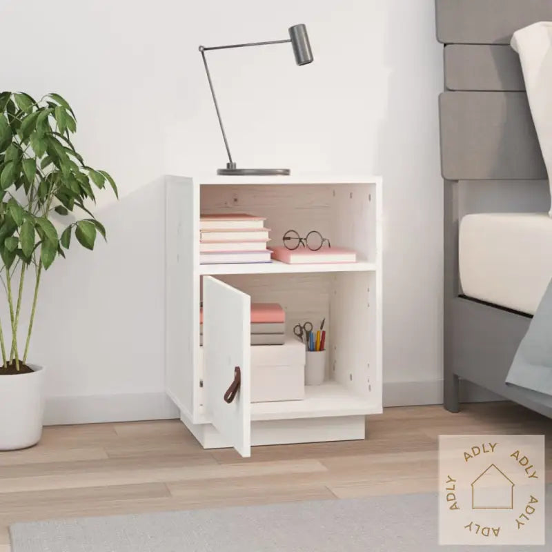 Nattbord Hvit 40X34X55 Cm Heltre Furu