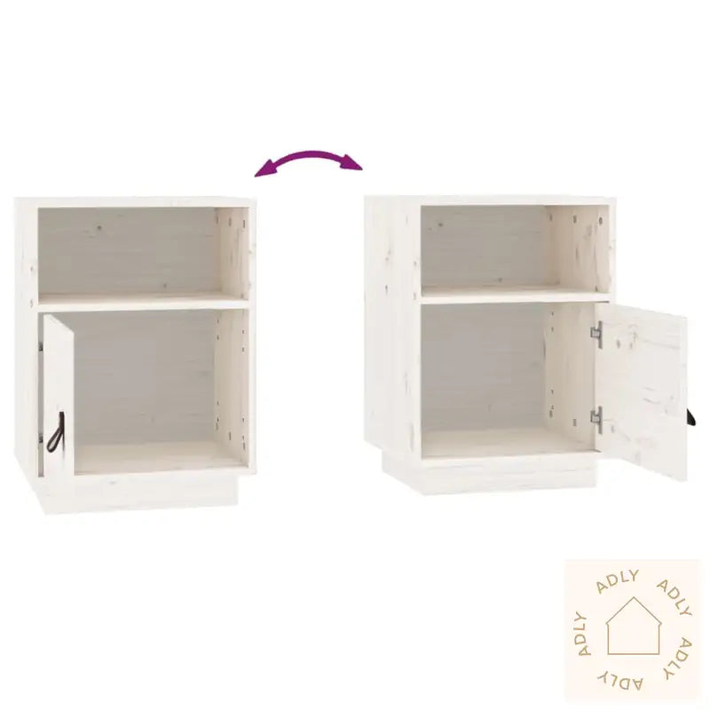 Nattbord Hvit 40X34X55 Cm Heltre Furu