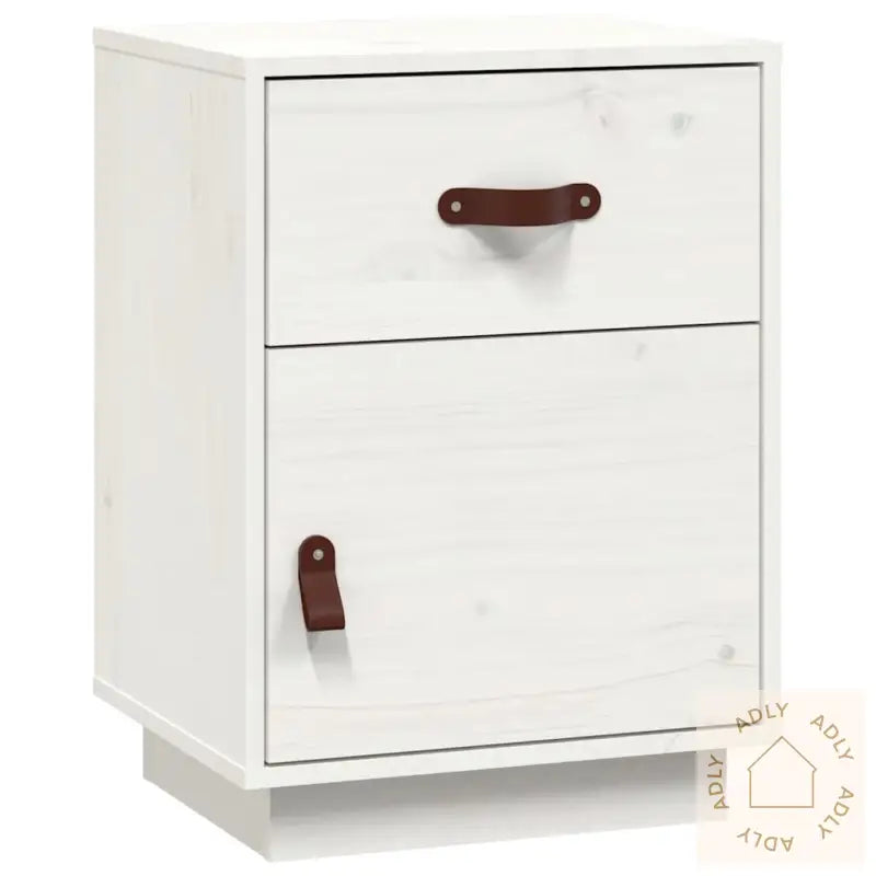 Nattbord 2 Stk Hvit 40X34X55 Cm Heltre Furu
