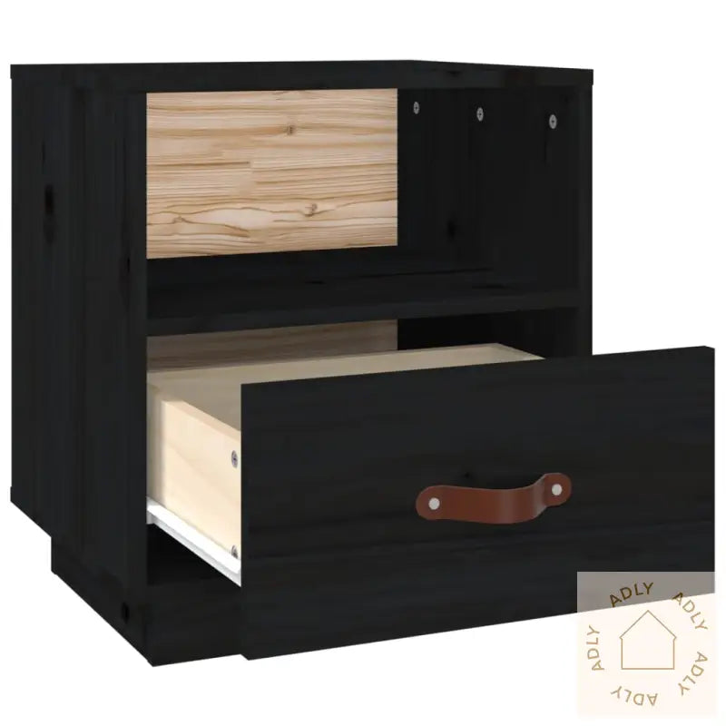 Nattbord Svart 40X34X45 Heltre Furu