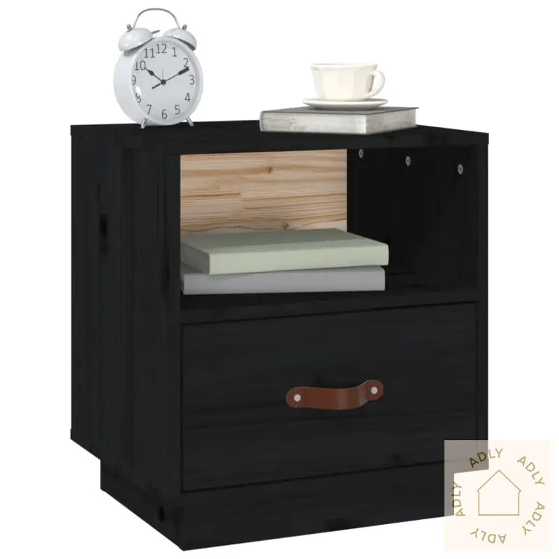 Nattbord Svart 40X34X45 Heltre Furu