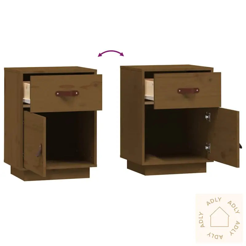 Nattbord Honningbrun 40X34X55 Cm Heltre Furu