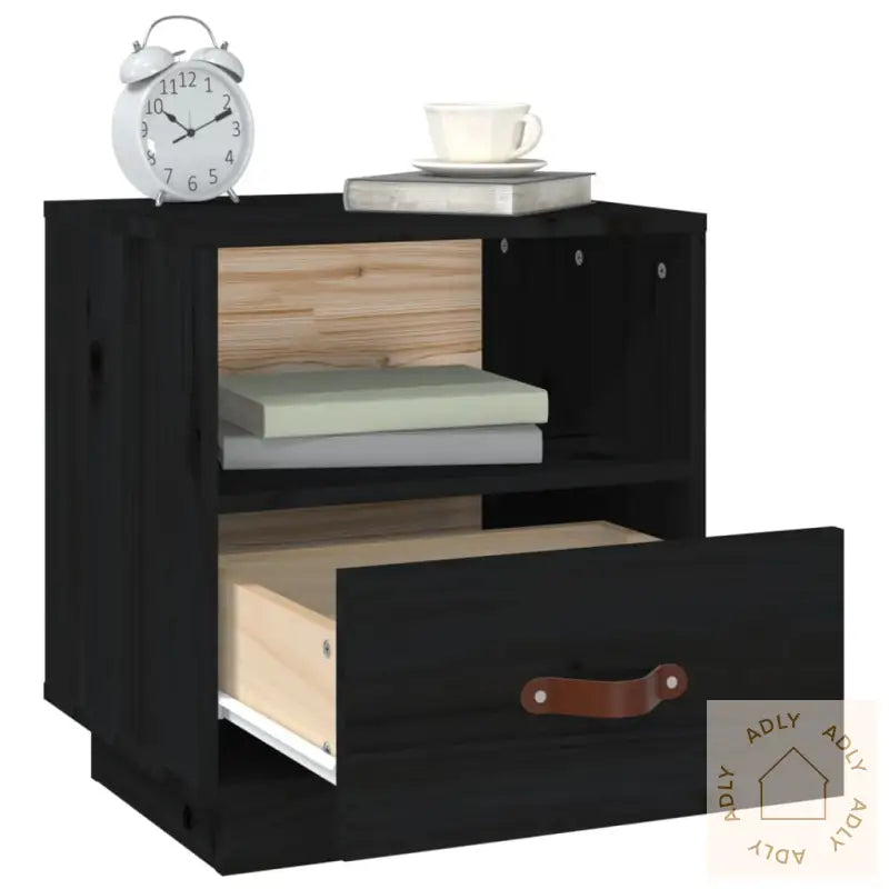 Nattbord Svart 40X34X45 Heltre Furu
