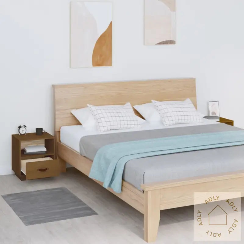 Nattbord 2 Stk Honningbrun 40X34X45 Cm Heltre Furu