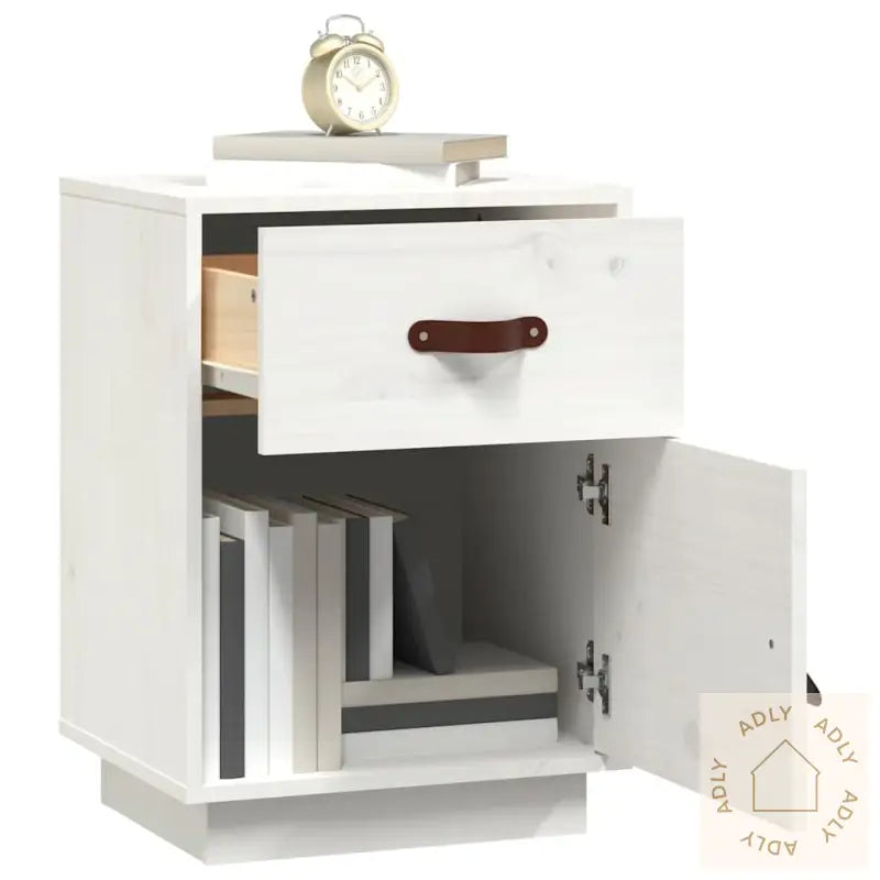 Nattbord 2 Stk Hvit 40X34X55 Cm Heltre Furu