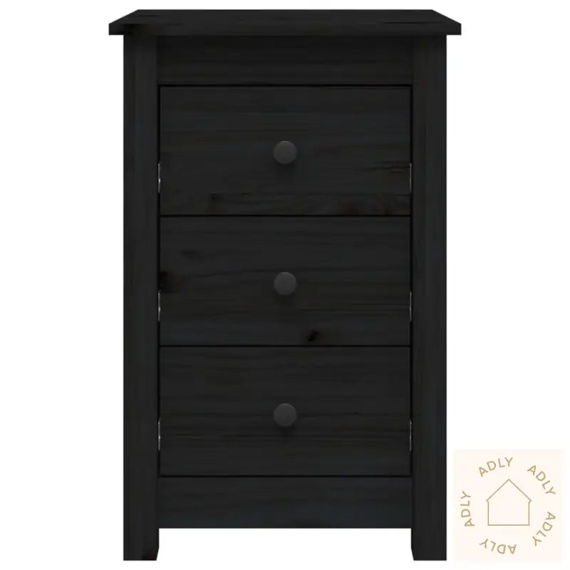 Nattbord 2 Stk Svart 40X35X61,5 Cm Heltre Furu