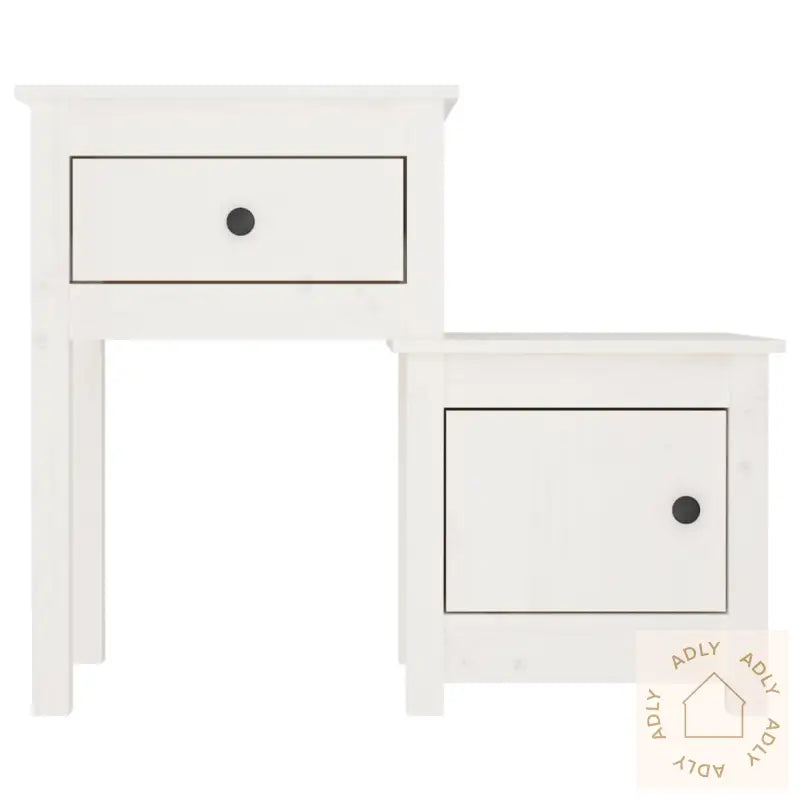 Nattbord 2 Stk Hvit 79,5X38X65,5 Heltre Furu