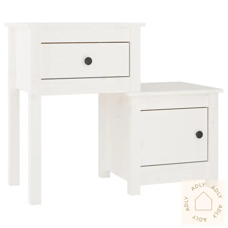 Nattbord 2 Stk Hvit 79,5X38X65,5 Heltre Furu