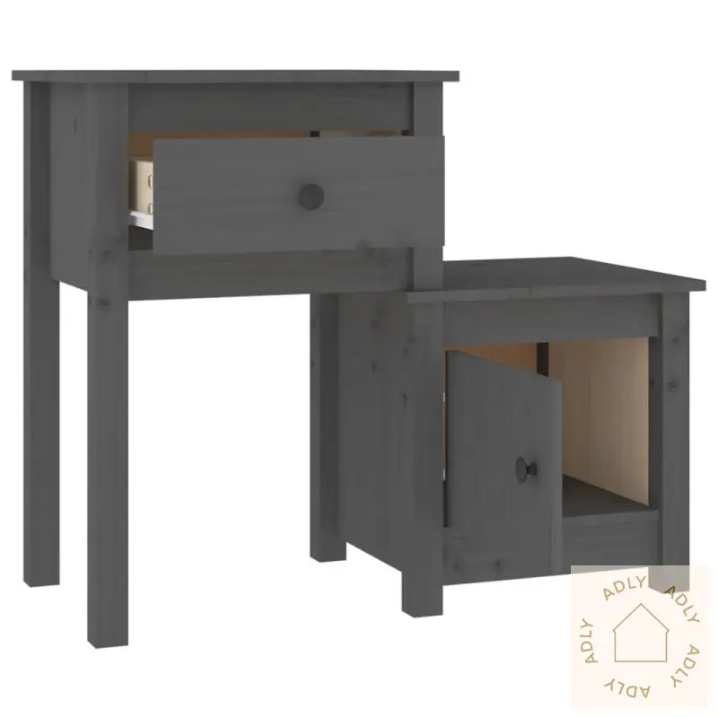 Nattbord Grå 79,5X38X65,5 Heltre Furu