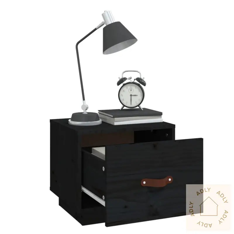 Nattbord Svart 40X34X35 Cm Heltre Furu