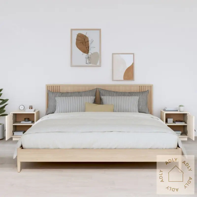 Nattbord 2 Stk Hvit 40X34X45 Cm Heltre Furu
