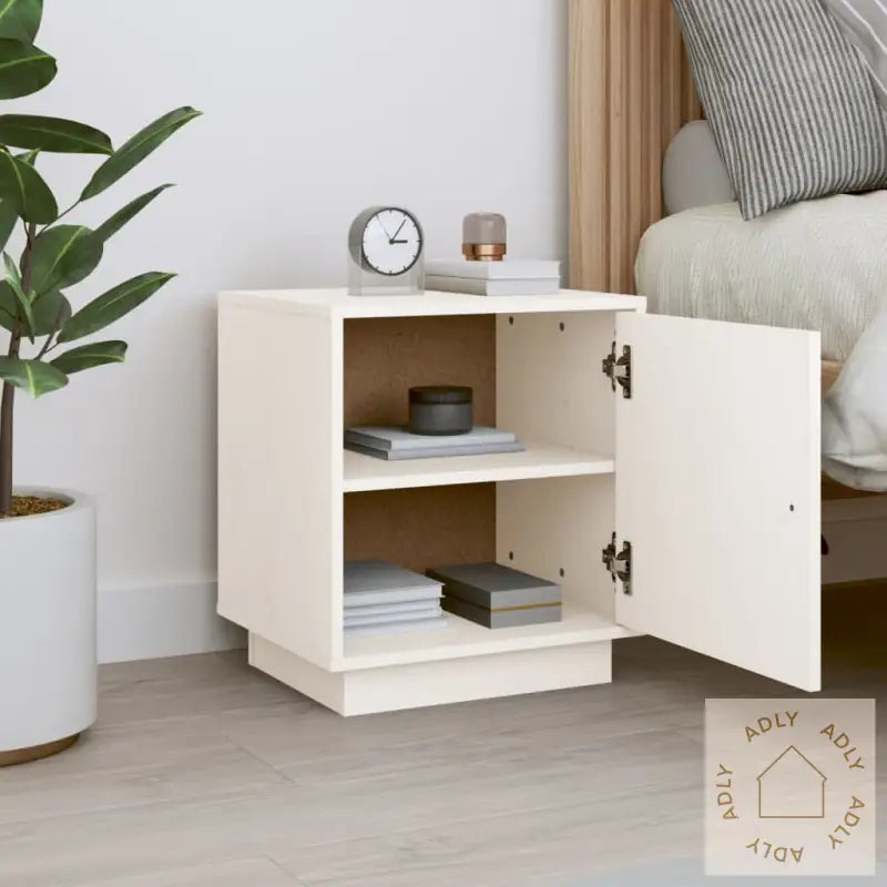 Nattbord Hvit 40X34X45 Cm Heltre Furu