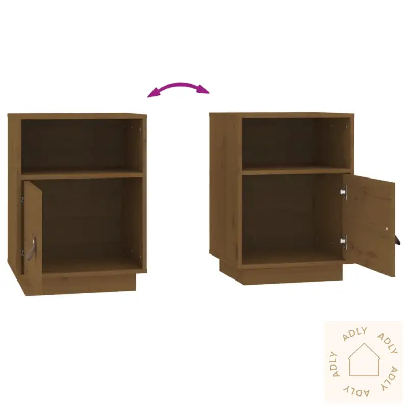 Nattbord Honningbrun 40X34X55 Cm Heltre Furu