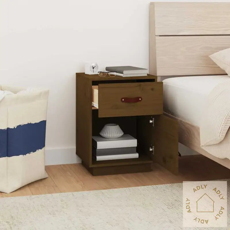Nattbord 2 Stk Honningbrun 40X34X55 Cm Heltre Furu