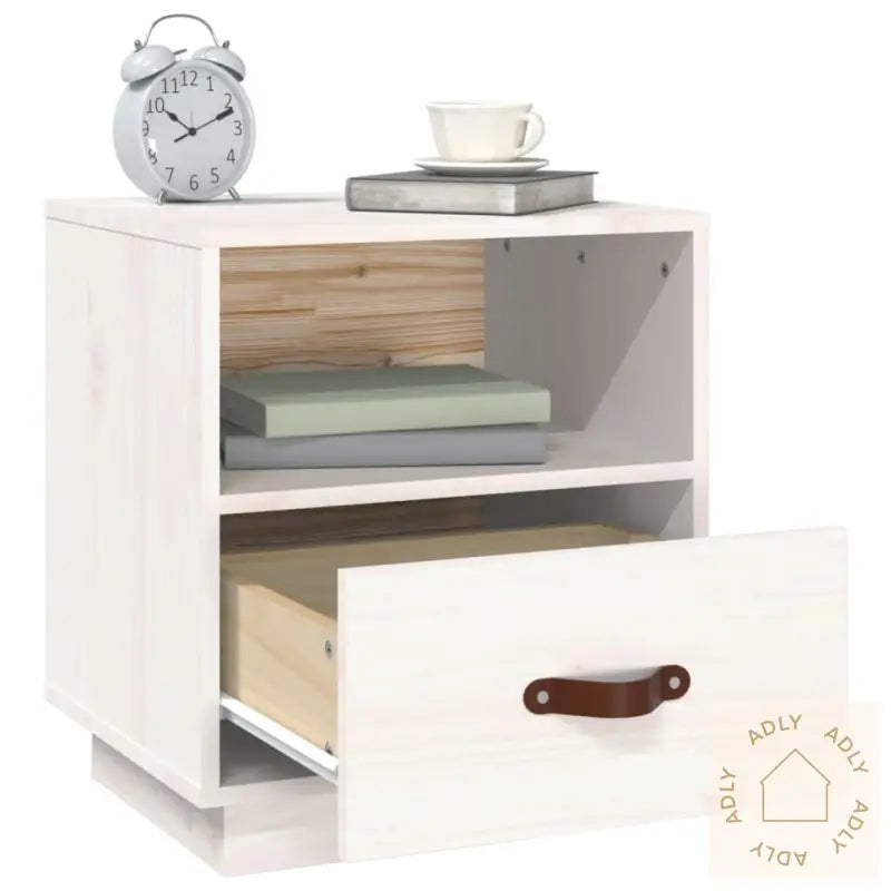 Nattbord 2 Stk Hvit 40X34X45 Cm Heltre Furu