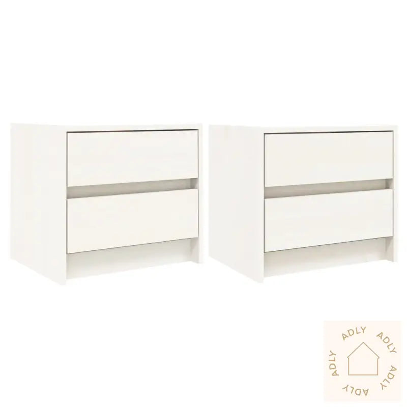 Nattbord 2 Stk Hvit 40X31X35,5 Cm Heltre Furu