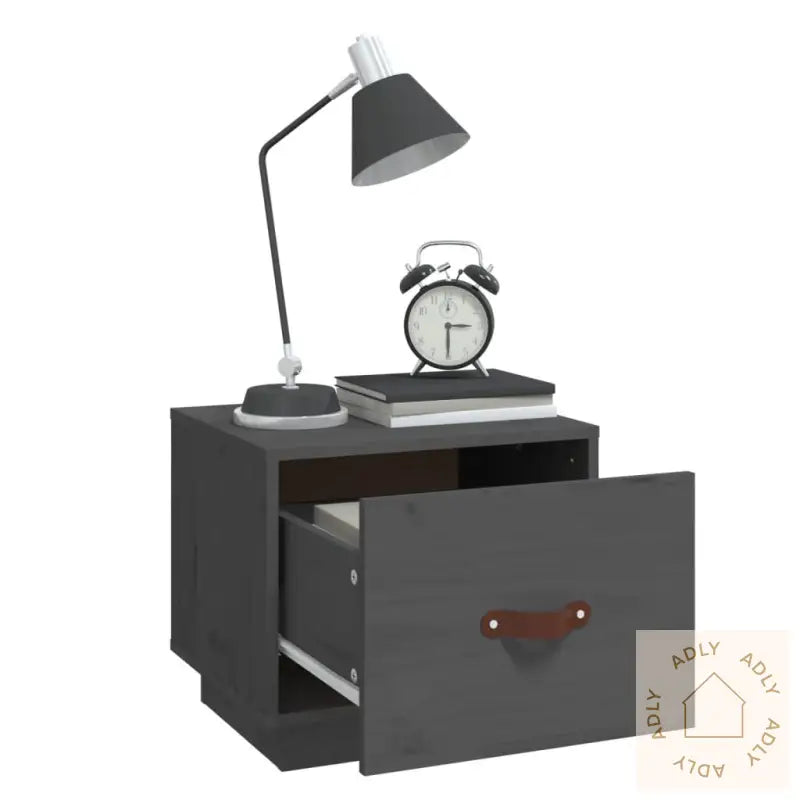 Nattbord Grå 40X34X35 Cm Heltre Furu