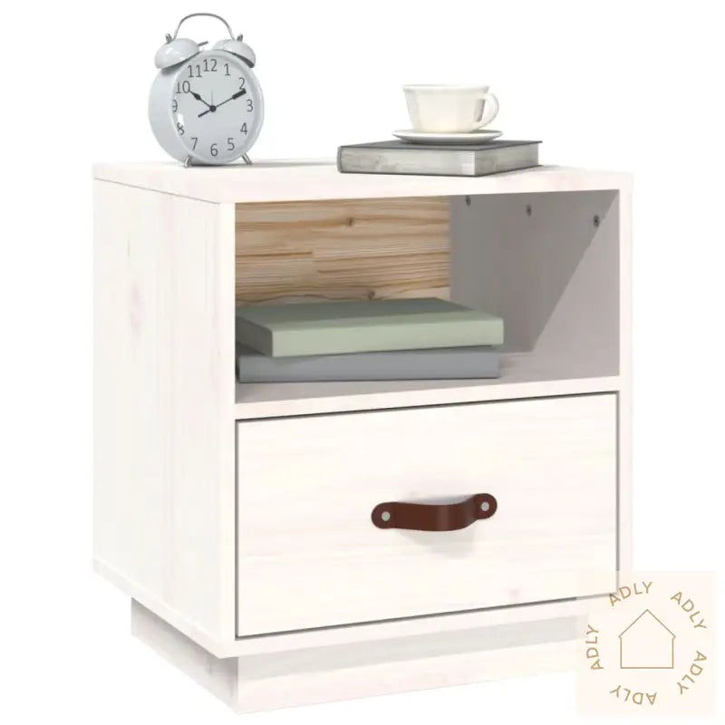 Nattbord Hvit 40X34X45 Cm Heltre Furu