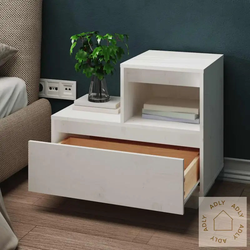 Nattbord 2 Stk Hvit 60X34X51 Cm Heltre Furu