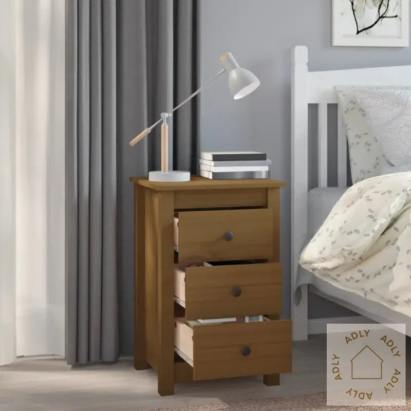 Nattbord 2 Stk Honningbrun 40X35X61 Cm Heltre Furu