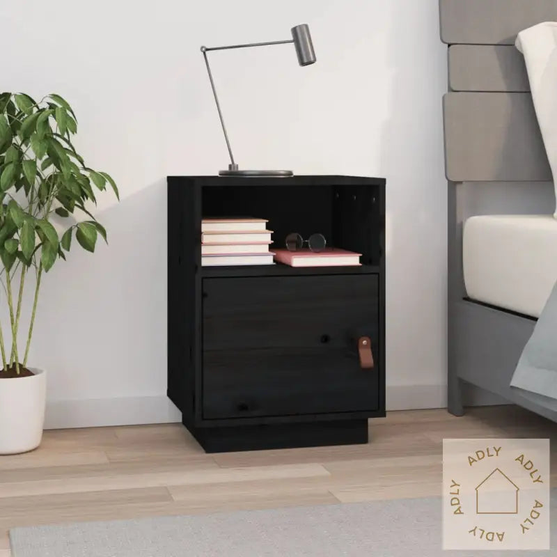 Nattbord Svart 40X34X55 Heltre Furu