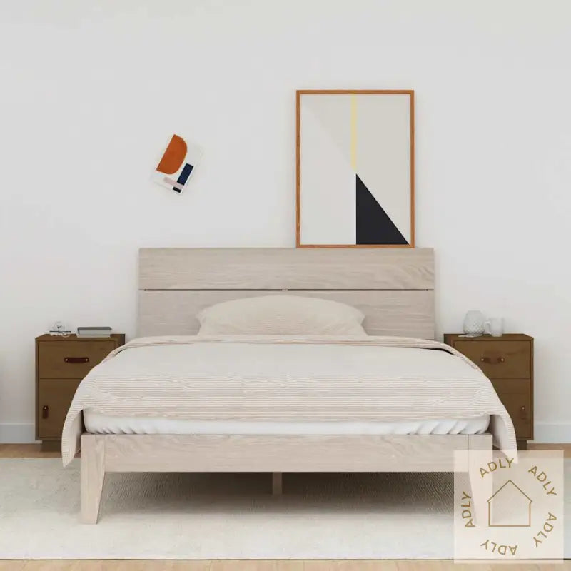 Nattbord 2 Stk Honningbrun 40X34X55 Cm Heltre Furu