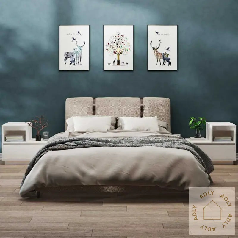 Nattbord 2 Stk Hvit 60X34X51 Cm Heltre Furu