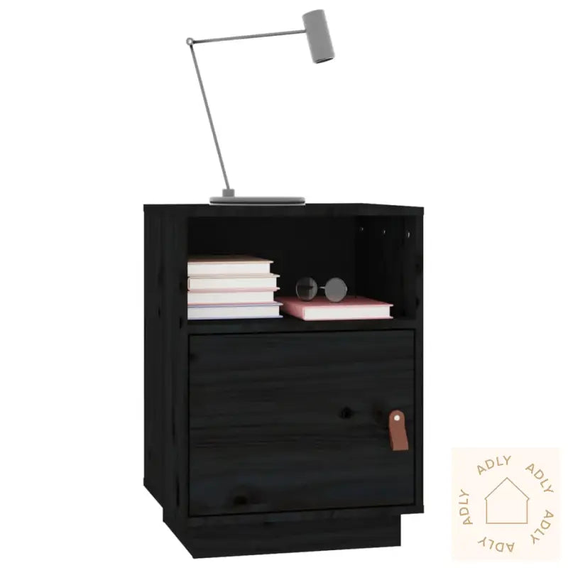 Nattbord 2 Stk Svart 40X34X55 Cm Heltre Furu