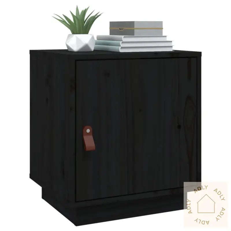 Nattbord 2 Stk Svart 40X34X45 Cm Heltre Furu