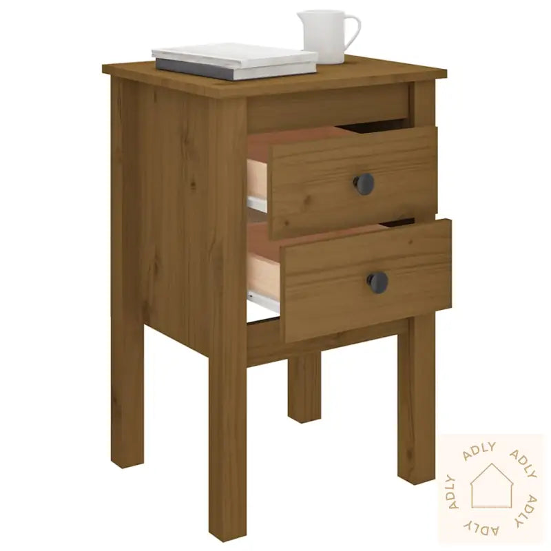 Nattbord 2 Stk Honningbrun 40X35X61 Cm Heltre Furu