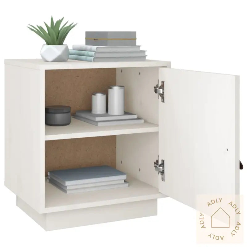 Nattbord Hvit 40X34X45 Cm Heltre Furu