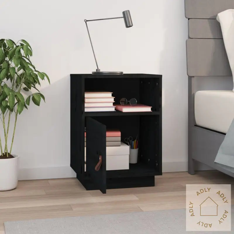 Nattbord Svart 40X34X55 Heltre Furu