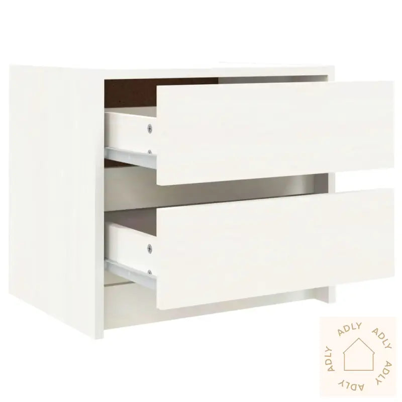 Nattbord 2 Stk Hvit 40X31X35,5 Cm Heltre Furu