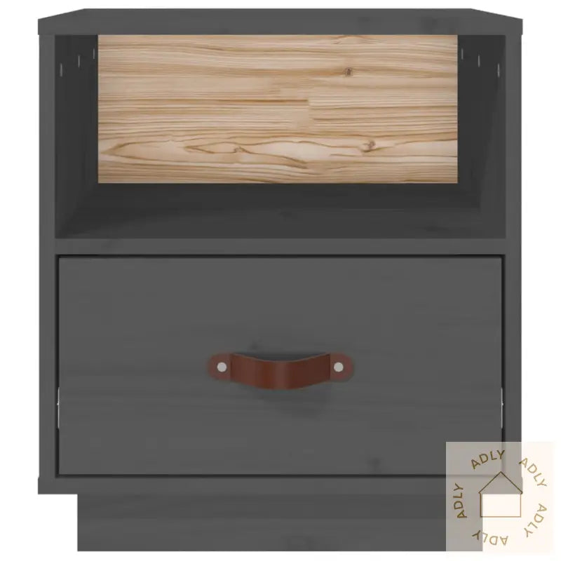 Nattbord 2 Stk Grå 40X34X45 Cm Heltre Furu