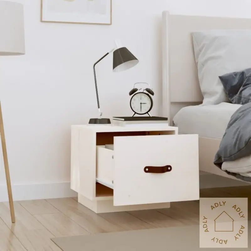 Nattbord Hvit 40X34X35 Cm Heltre Furu