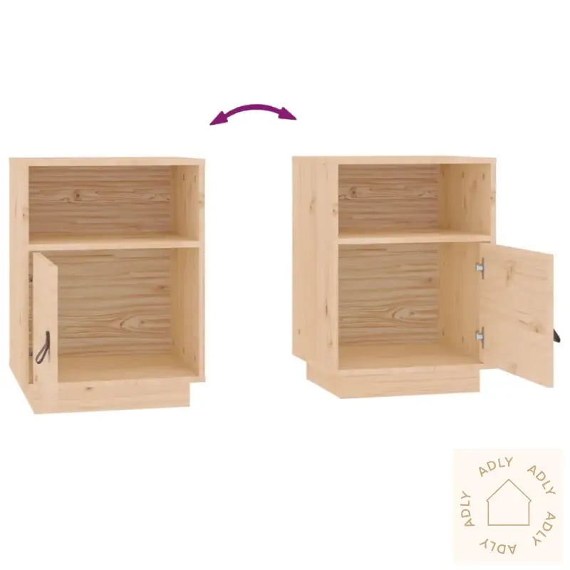 Nattbord 2 Stk 40X34X55 Cm Heltre Furu