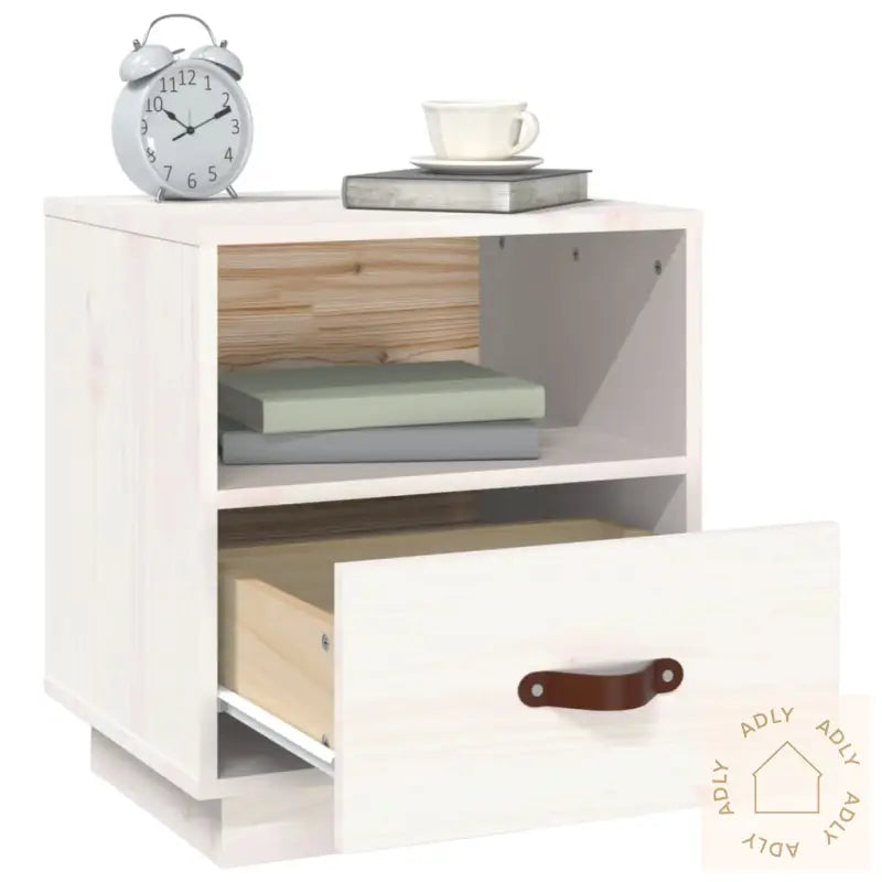 Nattbord Hvit 40X34X45 Cm Heltre Furu