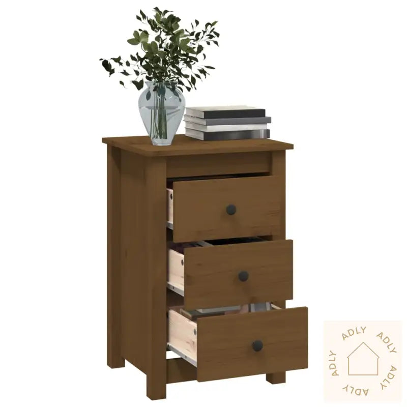 Nattbord 2 Stk Honningbrun 40X35X61 Cm Heltre Furu