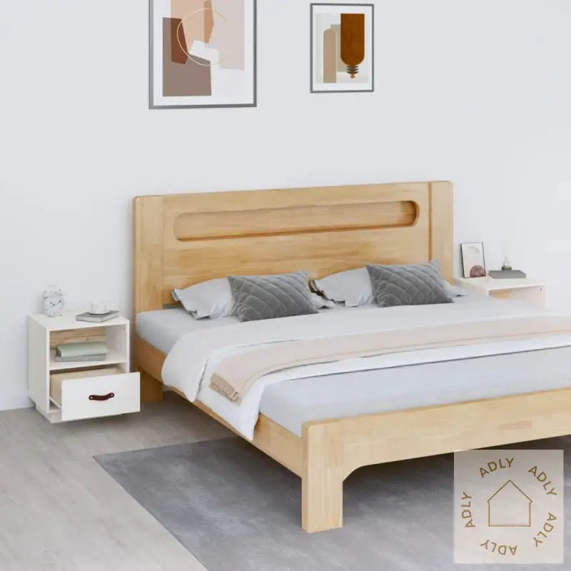 Nattbord 2 Stk Hvit 40X34X45 Cm Heltre Furu