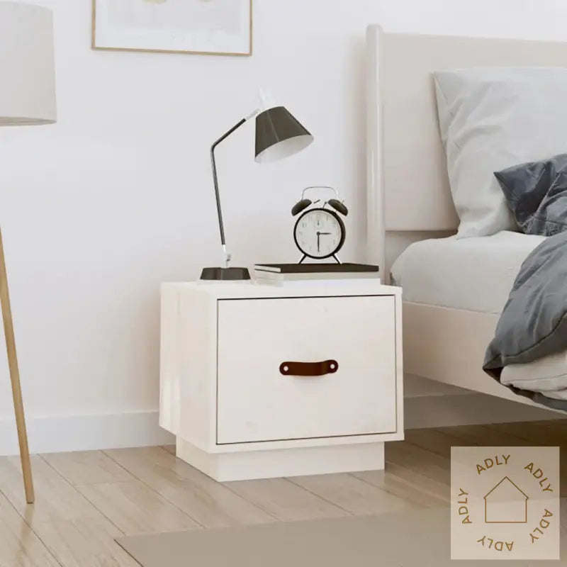 Nattbord Hvit 40X34X35 Cm Heltre Furu