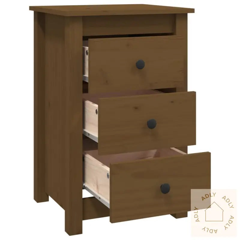 Nattbord 2 Stk Honningbrun 40X35X61 Cm Heltre Furu