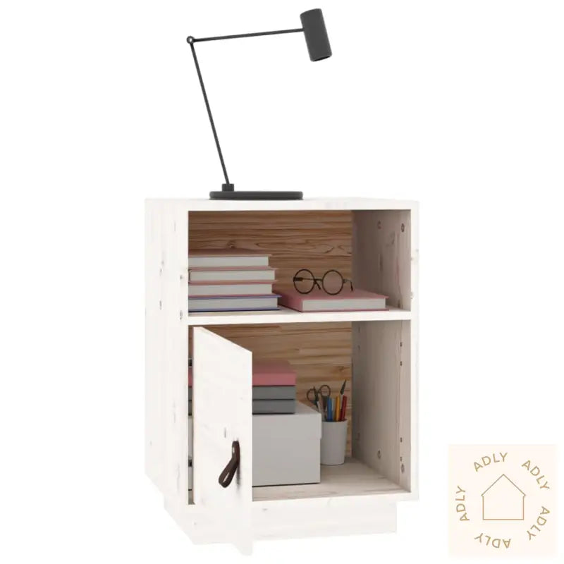 Nattbord 2 Stk Hvit 40X34X55 Cm Heltre Furu