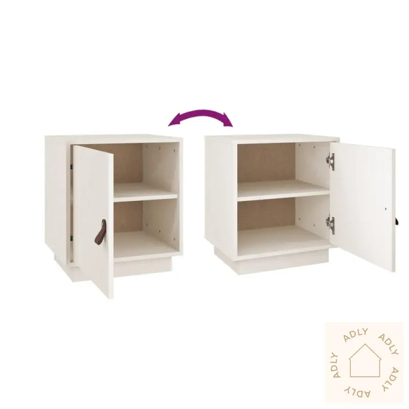 Nattbord Hvit 40X34X45 Cm Heltre Furu