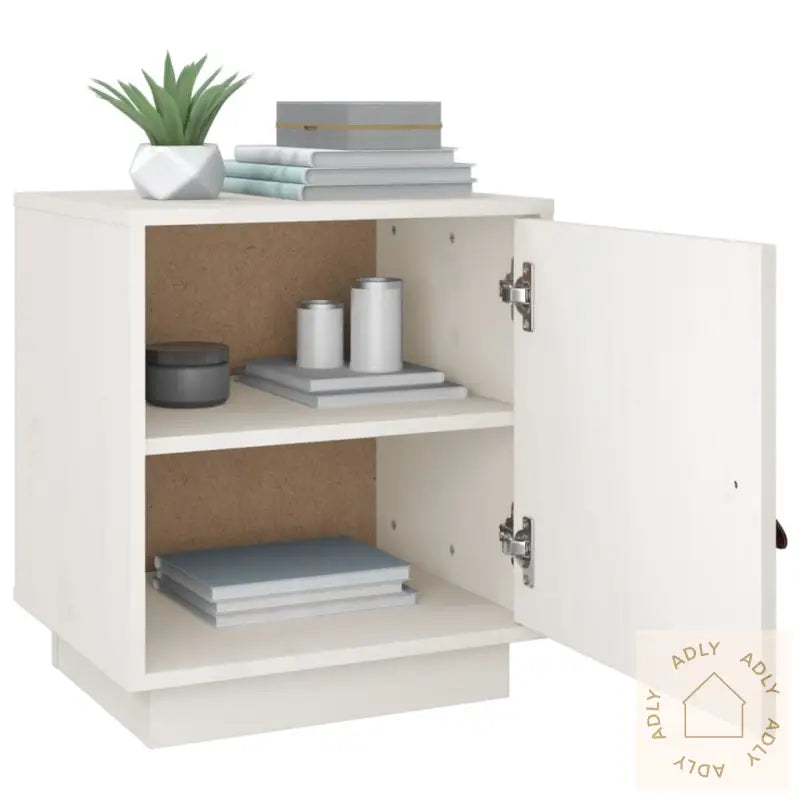 Nattbord 2 Stk Hvit 40X34X45 Cm Heltre Furu
