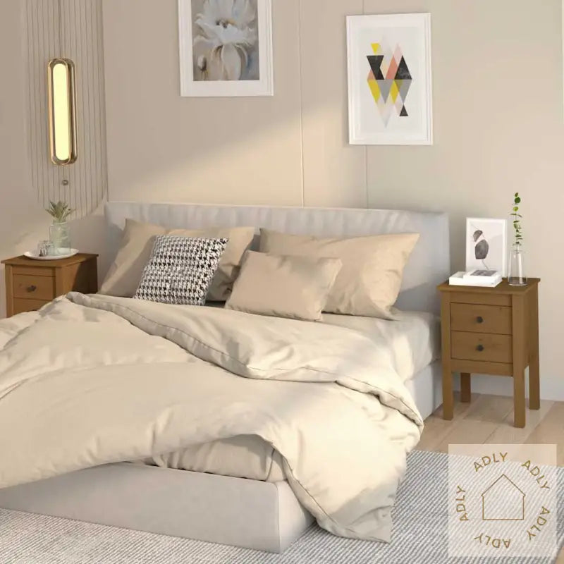 Nattbord 2 Stk Honningbrun 40X35X61 Cm Heltre Furu